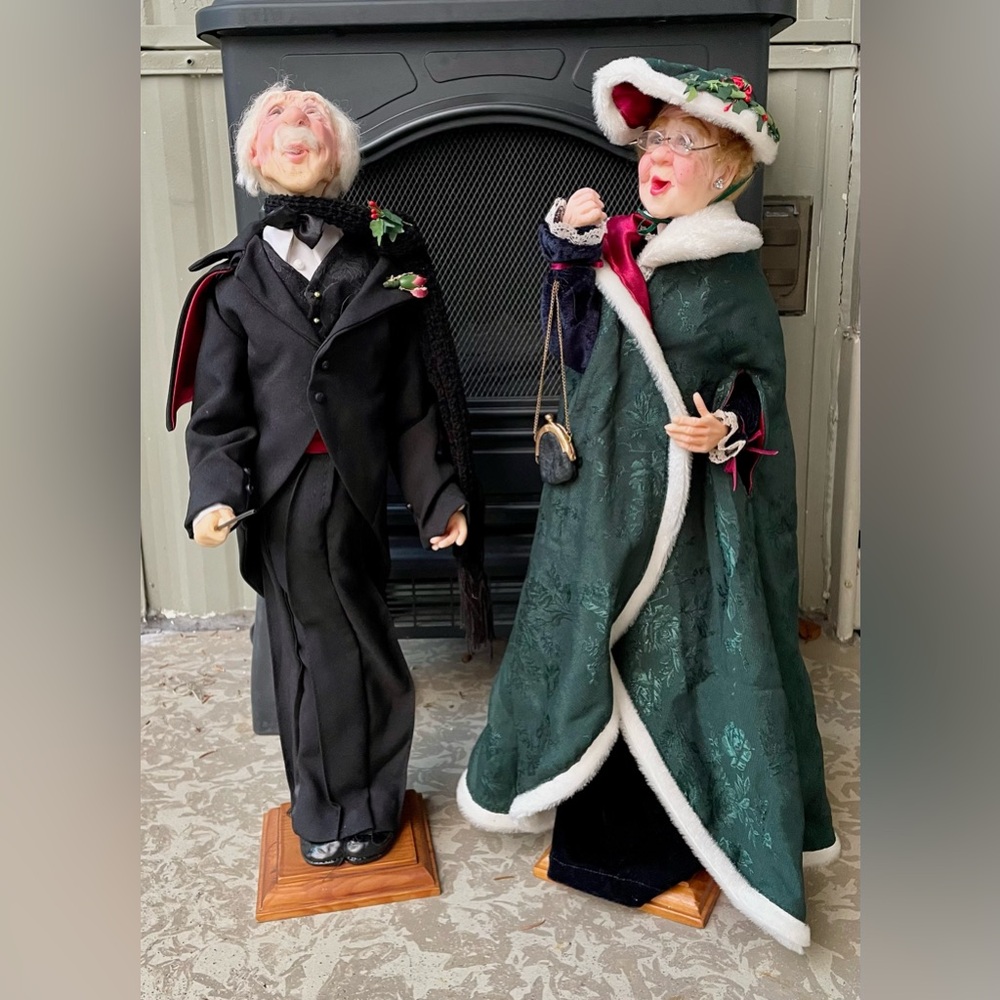 *VTG* Jacqueline Kent Dolls - Carollers Aunt Roline & Conductor - NO BOX or COA